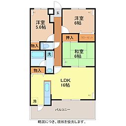 ラフィネ・マノワール 3LDKの間取図画像