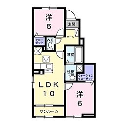 メゾンドラーゴ 2LDKの間取図画像