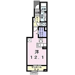 メゾンライフス ワンルームの間取図画像