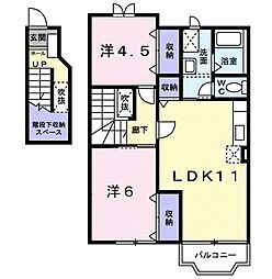 レジデンス北野2 2LDKの間取図画像