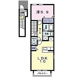 エスポワール・Y 1LDKの間取図画像