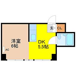 メゾン高野ビル 1DKの間取図画像