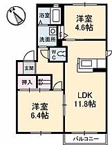 シャーメゾン夢ヶ丘　A棟 201 ｜ 山口県下関市豊浦町大字小串（賃貸アパート2LDK・2階・53.28㎡） その2