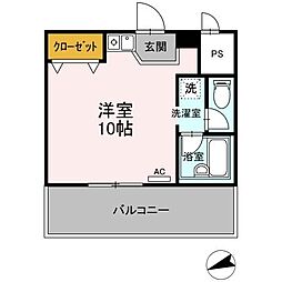 グレイスハイツ今浦 5階ワンルームの間取り