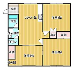 ひるず熊野 3LDKの間取図画像