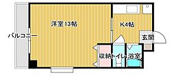 シーサー97 1Kの間取図画像
