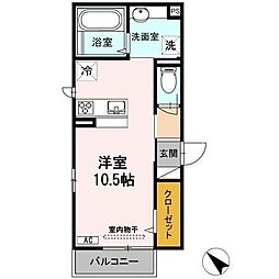 ヒルズフロント ワンルームの間取図画像