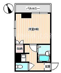 オザキビル 1Kの間取図画像