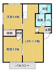 Bluemu 2LDKの間取図画像