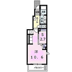 キャッスル安養寺C ワンルームの間取図画像