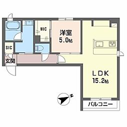 シャーメゾン リラッサIKURA 1LDKの間取図画像