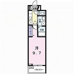 グランドール3 1Kの間取図画像
