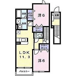 ベル・カーサB 2LDKの間取図画像