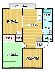 セントラルハイツA 3DKの間取図画像