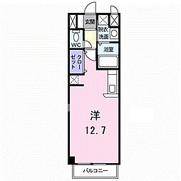 アルカンシエルB ワンルームの間取図画像