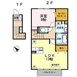 メゾンアミュレット 1LDKの間取図画像