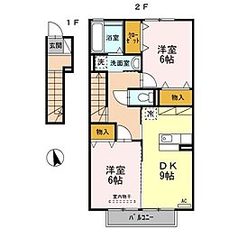 サンシャイン 2DKの間取図画像