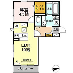リヴェールコート 1LDKの間取図画像