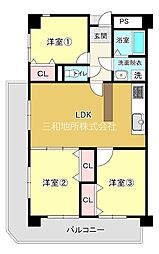 アーデント熊野 3LDKの間取図画像
