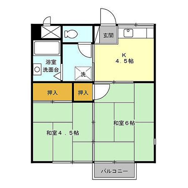 コスモシティ岡野 Ｂ・Ｃ・Ｄ B101｜茨城県つくば市並木3丁目(賃貸アパート2K・1階・33.72㎡)の写真 その2