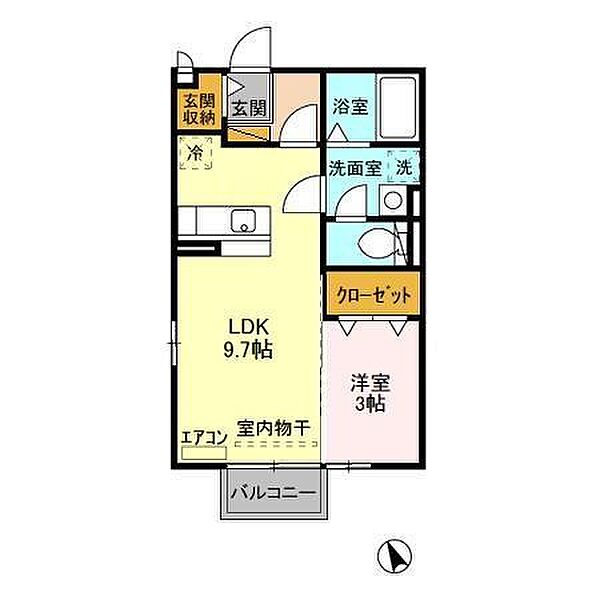 Tiny Court（タイニーコート） 205｜茨城県つくば市研究学園6丁目(賃貸アパート1LDK・2階・33.61㎡)の写真 その2