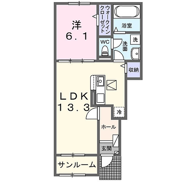 ハッフルパフII 102｜茨城県守谷市本町(賃貸アパート1LDK・1階・50.05㎡)の写真 その2