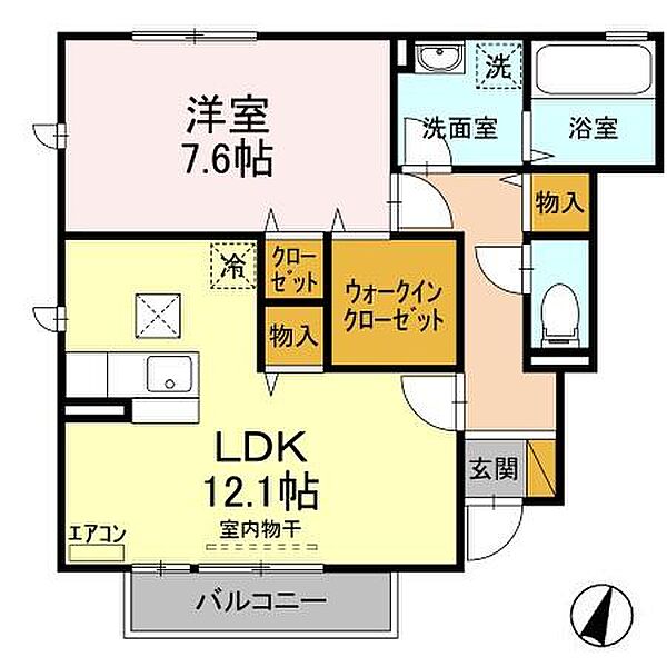 アルブルコート II 101｜茨城県つくば市大曽根(賃貸アパート1LDK・1階・52.86㎡)の写真 その2