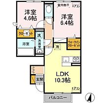 retraite 101 ｜ 茨城県つくばみらい市富士見ヶ丘4丁目1-10（賃貸アパート2LDK・1階・51.07㎡） その2