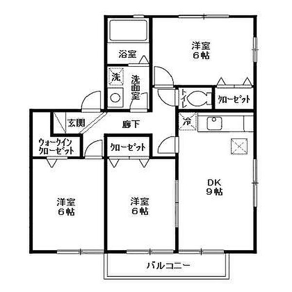 ファミーユつくば ＡＢＣ A101｜茨城県つくば市梅園2丁目(賃貸アパート3DK・1階・64.46㎡)の写真 その2