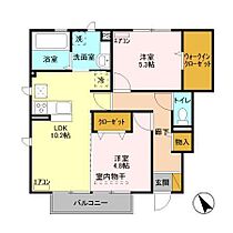 コンフォート AB B101 ｜ 茨城県取手市下高井（賃貸アパート2LDK・1階・55.32㎡） その2