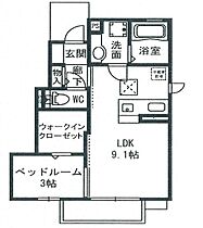 クラージュ 101 ｜ 茨城県つくば市蓮沼8-4（賃貸アパート1LDK・1階・32.83㎡） その2