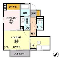 ロイヤルスリーゼ 106 ｜ 千葉県野田市山崎（賃貸アパート1LDK・1階・34.09㎡） その2