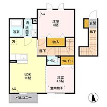 ルーチェ ガーデン Ａ 202 ｜ 茨城県筑西市榎生1丁目（賃貸アパート2LDK・2階・54.71㎡） その2