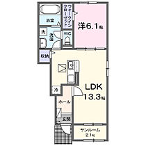 エムズサニーガーデン　25 104 ｜ 茨城県筑西市門井（賃貸アパート1LDK・1階・50.01㎡） その2