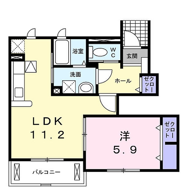 ドゥメゾンＣ 102｜茨城県土浦市藤沢(賃貸アパート1LDK・1階・43.66㎡)の写真 その2