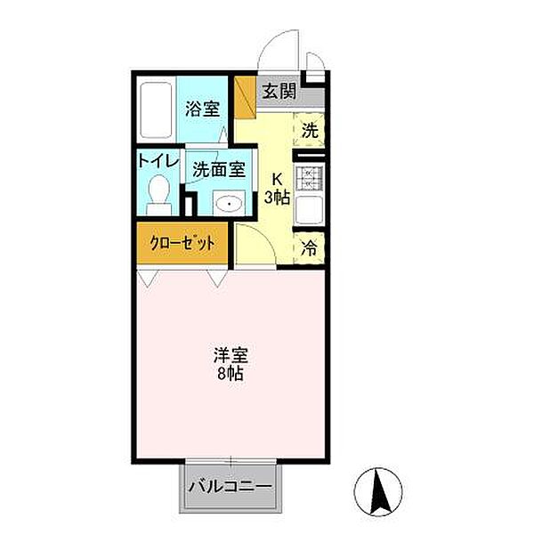 アークグレイス 201｜茨城県牛久市田宮2丁目(賃貸アパート1K・2階・26.72㎡)の写真 その2