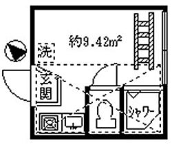 フェリスチック 202 ｜ 東京都中野区沼袋２丁目40-5（賃貸アパート1R・2階・9.42㎡） その2