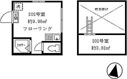 ティ・アーモ オーシャン ワンルームの間取図画像