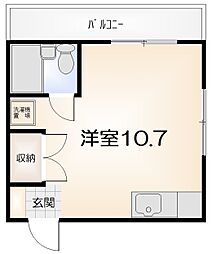 柳田ハイツ 3階ワンルームの間取り
