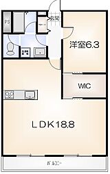 東洋ハイツ 1LDKの間取図画像