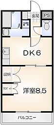 中山ビル1番館 1DKの間取図画像