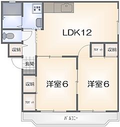 ソシア 2LDKの間取図画像