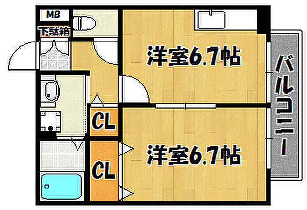 兵庫県明石市野々上3丁目(賃貸アパート1DK・2階・34.78㎡)の写真 その2