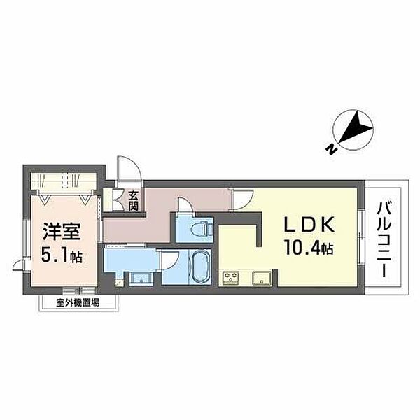 兵庫県加古川市加古川町溝之口(賃貸アパート1LDK・3階・42.73㎡)の写真 その2