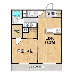 アンビハウス流星台 1LDKの間取図画像