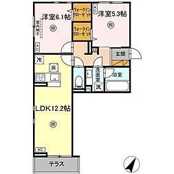 Serenvita Matsushiro(セレウィータ マツシロ) 2LDKの間取図画像
