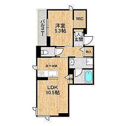 フィオーレ千現 1LDKの間取図画像