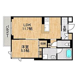 エイチドットファイブ 1LDKの間取図画像