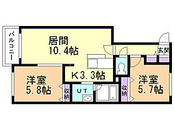 間取図画像 2LDK