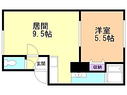 プリマベーラ北郷1 1LDKの間取図画像